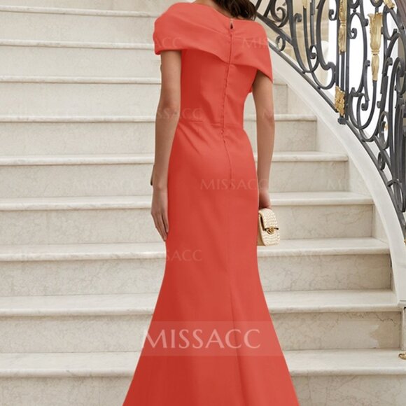 Missacc Off-Shoulder Papaya Evening Gown β New with Tags, Size 6 - Picture 3 of 7